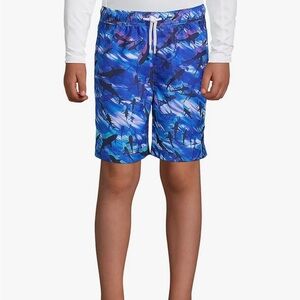 Lands' End B Cool Sharks Kids Swim Trunk, Size XS (4-5) NWT